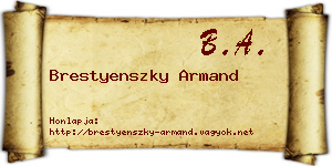 Brestyenszky Armand névjegykártya
